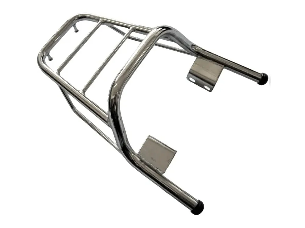 Motorcycle rear rack product photo on a clean white background