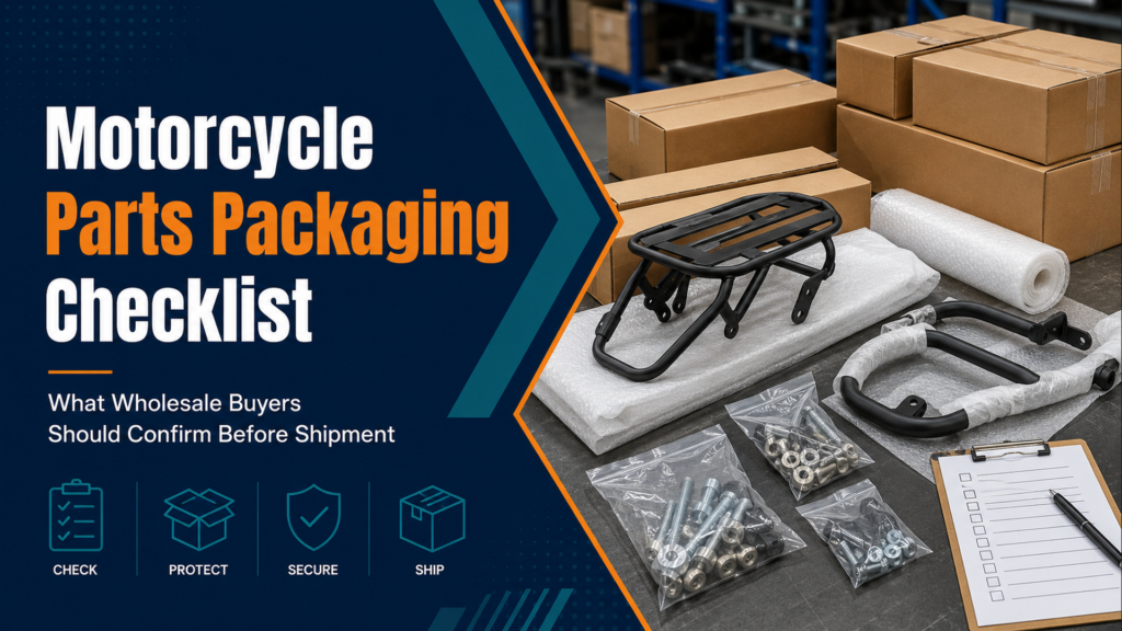 Motorcycle parts packaging checklist for wholesale shipment