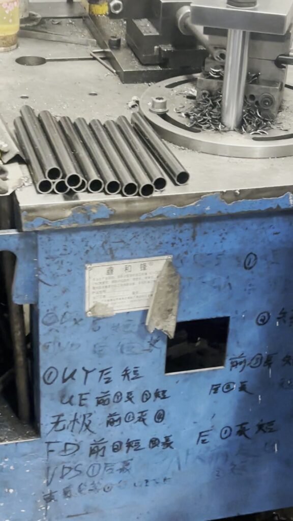 Tube end preparation and notching before motorcycle parts welding