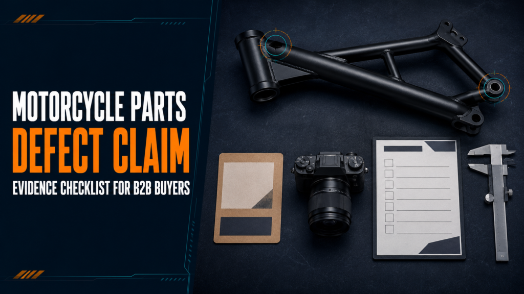 Motorcycle parts defect claim evidence checklist for B2B buyers