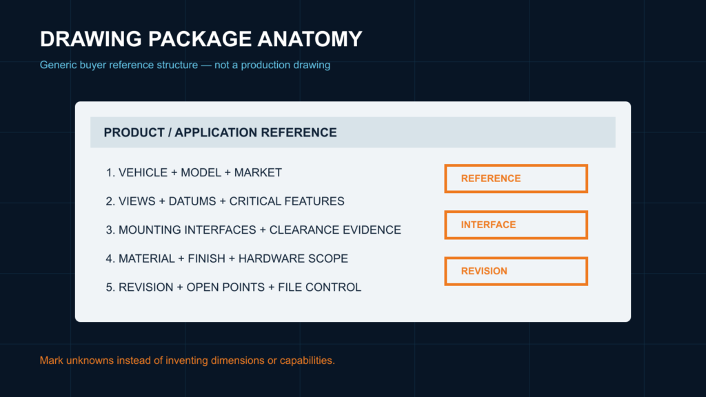 Generic motorcycle parts drawing package anatomy