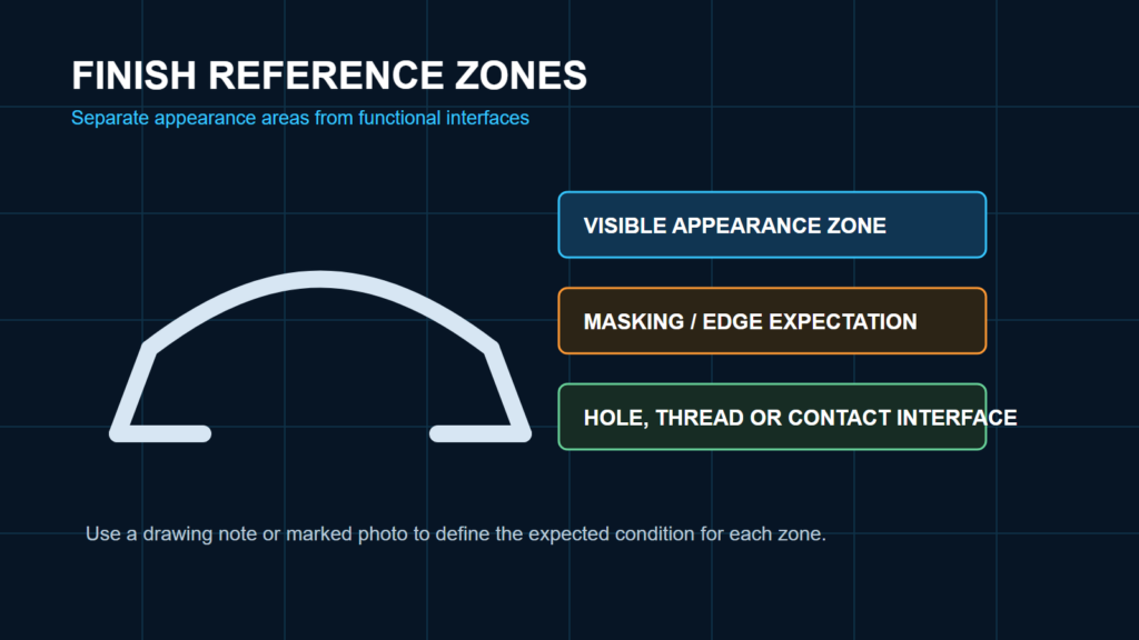 Generic zone map; no vehicle-specific dimensions or acceptance tolerance.
