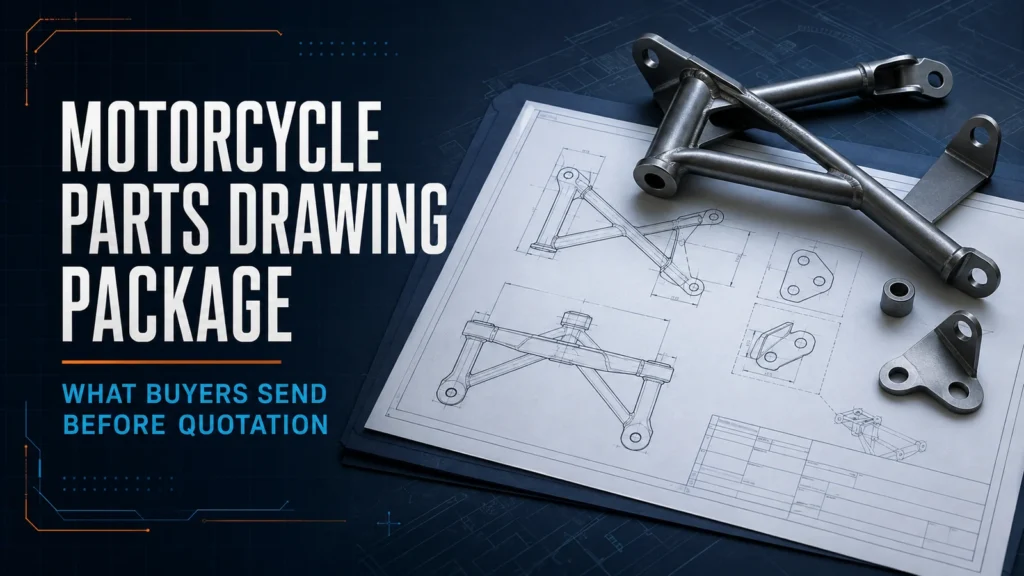 Motorcycle parts drawing package with technical references before quotation